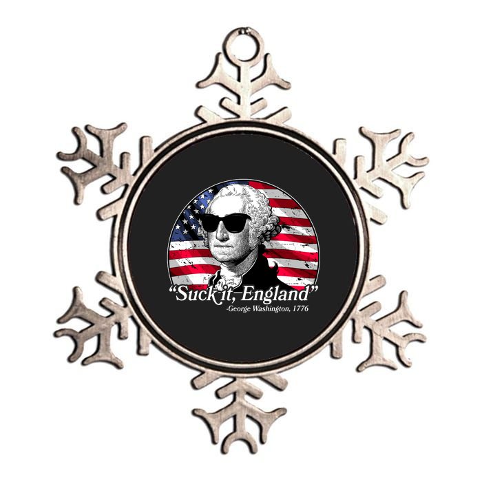 Suck It England George Washington 1776 Metallic Star Ornament