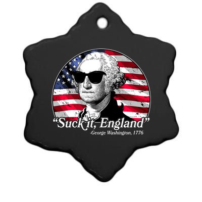 Suck It England George Washington 1776 Ceramic Star Ornament