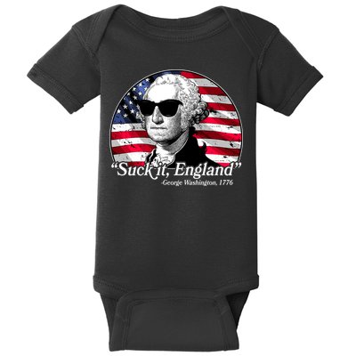 Suck It England George Washington 1776 Baby Bodysuit