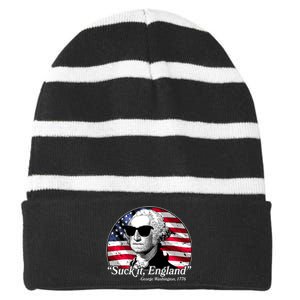 Suck It England George Washington 1776 Striped Beanie with Solid Band