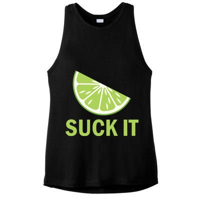 Suck It Funny Tequila Shot Ladies PosiCharge Tri-Blend Wicking Tank