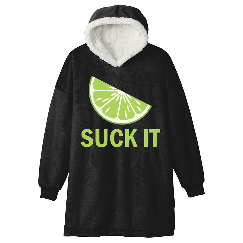 Suck It Funny Tequila Shot Hooded Wearable Blanket