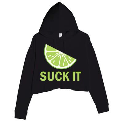 Suck It Funny Tequila Shot Crop Fleece Hoodie