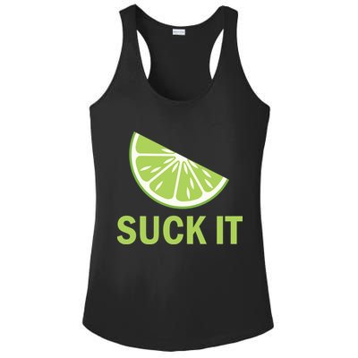 Suck It Funny Tequila Shot Ladies PosiCharge Competitor Racerback Tank
