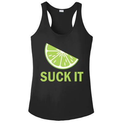 Suck It Funny Tequila Shot Ladies PosiCharge Competitor Racerback Tank