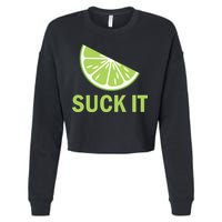 Suck It Funny Tequila Shot Cropped Pullover Crew