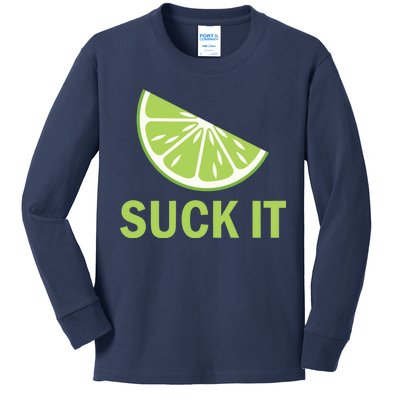 Suck It Funny Tequila Shot Kids Long Sleeve Shirt