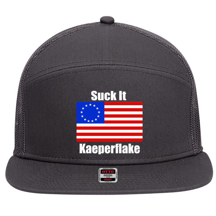 Suck It Kaeperflake Betsy Ross Flag 7 Panel Mesh Trucker Snapback Hat