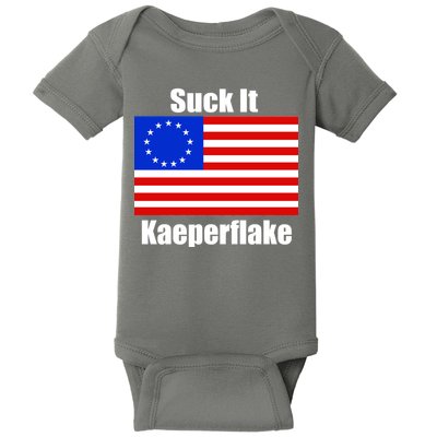 Suck It Kaeperflake Betsy Ross Flag Baby Bodysuit