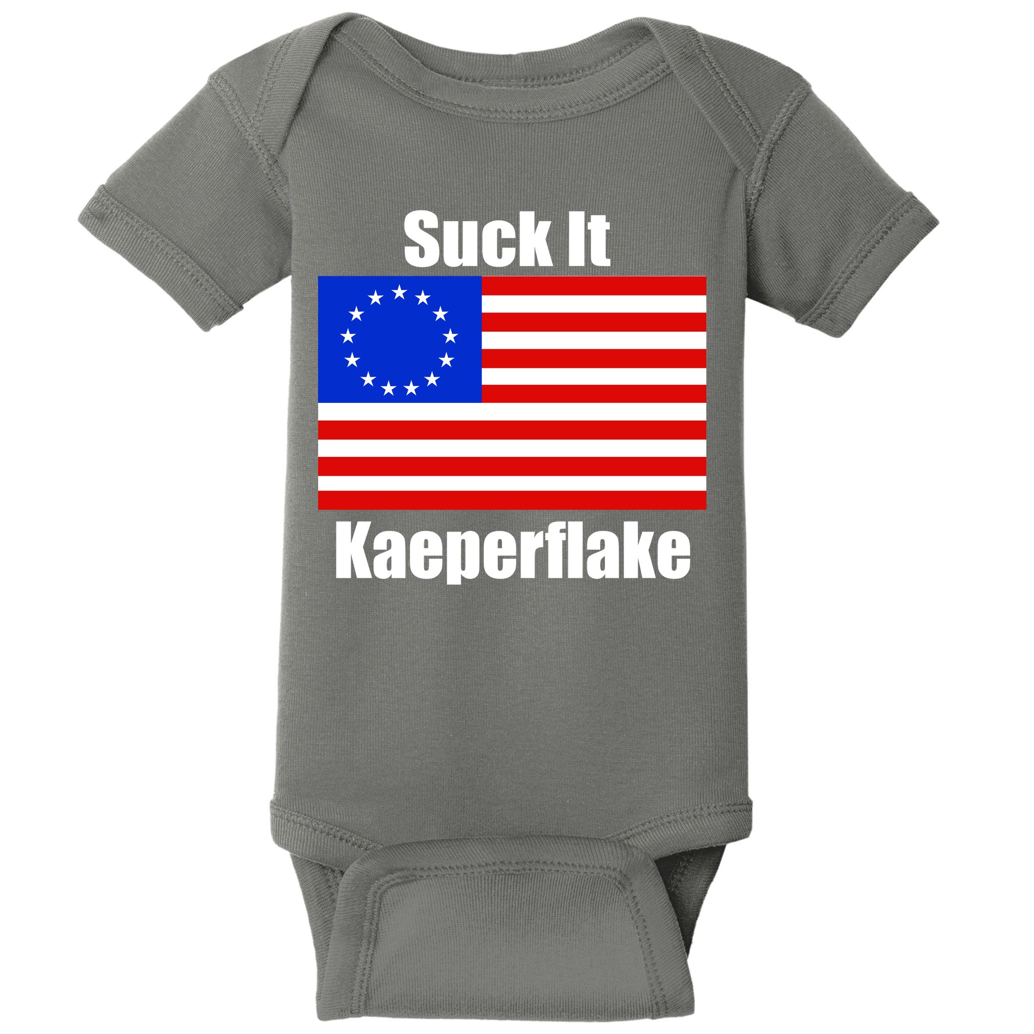 Suck It Kaeperflake Betsy Ross Flag Baby Bodysuit