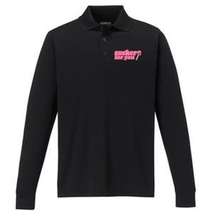 Sucker For You Lolipop Performance Long Sleeve Polo