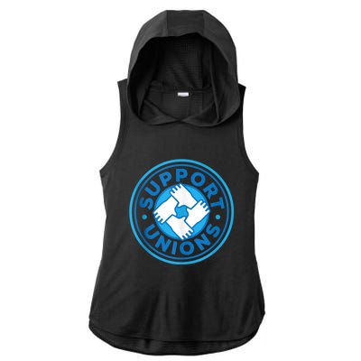 Support Unions Democratic Platform Union Laborer Worker Ladies PosiCharge Tri-Blend Wicking Draft Hoodie Tank