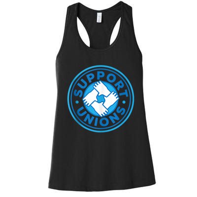 Support Unions Democratic Platform Union Laborer Worker Women's Racerback Tank