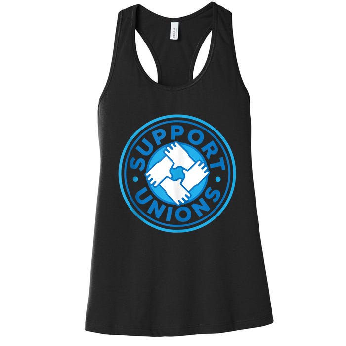 Support Unions Democratic Platform Union Laborer Worker Women's Racerback Tank