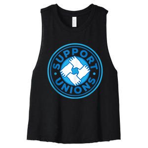 Support Unions Democratic Platform Union Laborer Worker Women's Racerback Cropped Tank