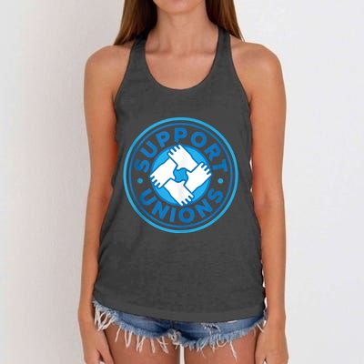 Support Unions Democratic Platform Union Laborer Worker Women's Knotted Racerback Tank