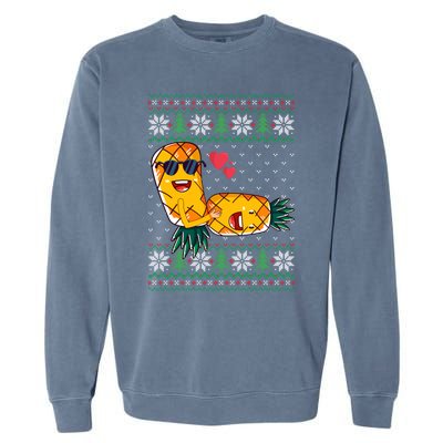 Swinger Upside Down Pineapple Making Love Ugly Pattern Gift Garment-Dyed Sweatshirt