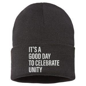 School Unity Day ItS A Good Day To Celebrate Unity Orange Sustainable Knit Beanie