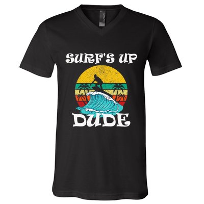 SurfS Up Dude V-Neck T-Shirt