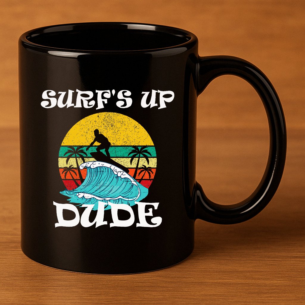SurfS Up Dude 11oz C Handle Ceramic Mug