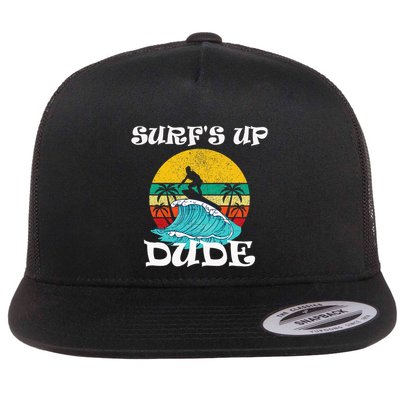 SurfS Up Dude Flat Bill Trucker Hat