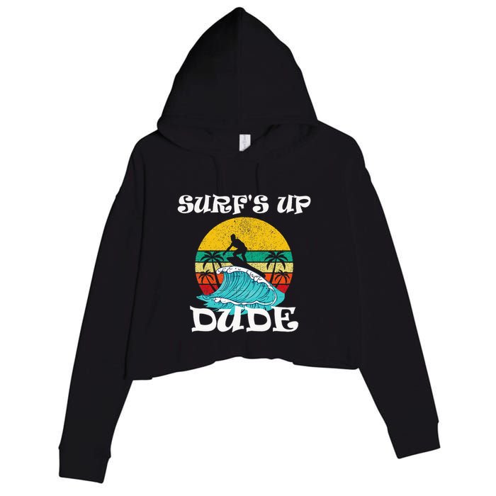 SurfS Up Dude Crop Fleece Hoodie