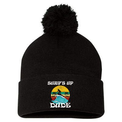 SurfS Up Dude Pom Pom 12in Knit Beanie