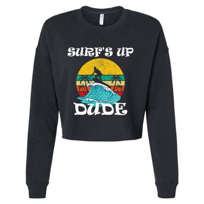 SurfS Up Dude Cropped Pullover Crew