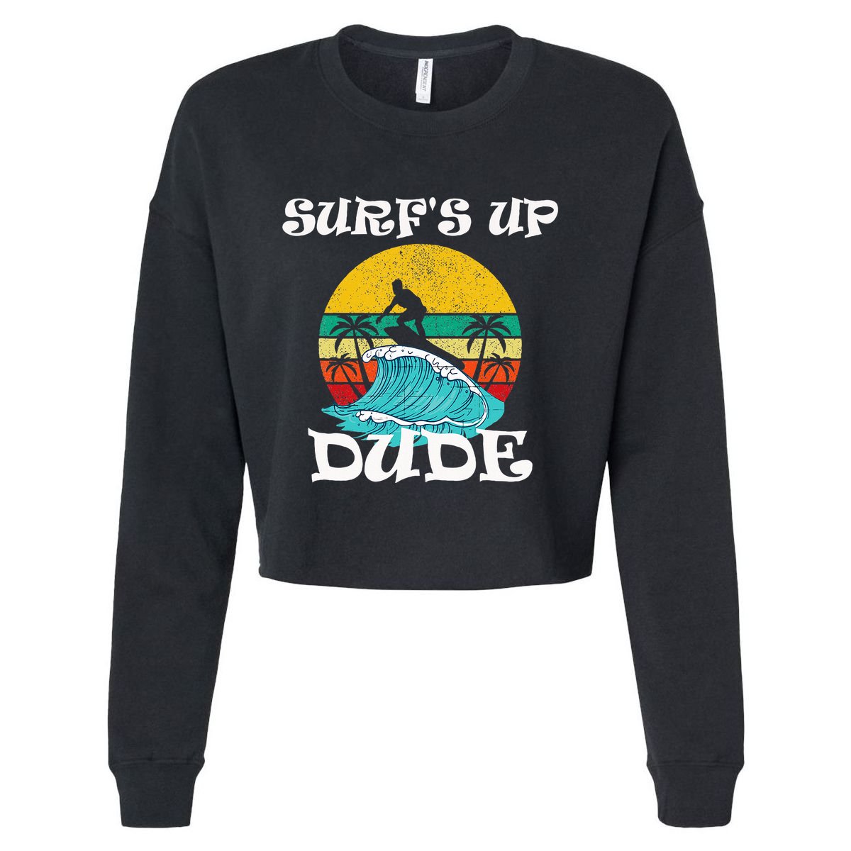 SurfS Up Dude Cropped Pullover Crew