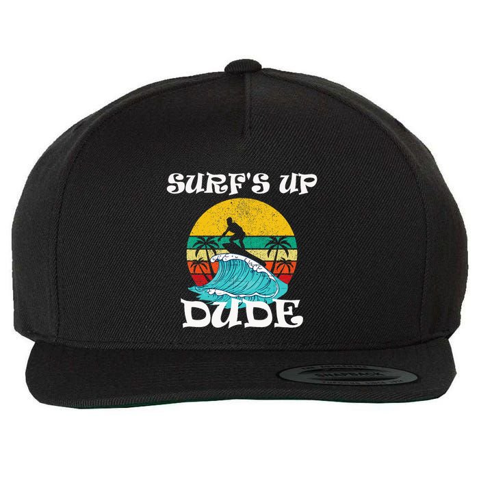 SurfS Up Dude Wool Snapback Cap