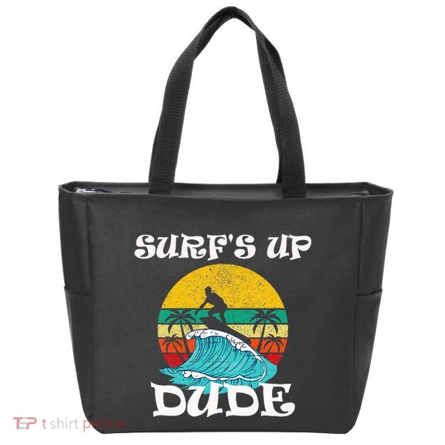 SurfS Up Dude Zip Tote Bag