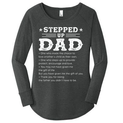 Stepped up dad one who made the choice to love child Fathers Women's Perfect Tri Tunic Long Sleeve Shirt