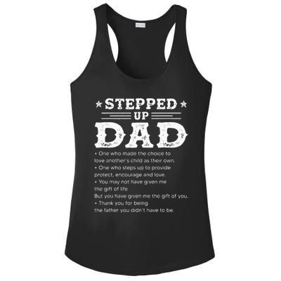 Stepped up dad one who made the choice to love child Fathers Ladies PosiCharge Competitor Racerback Tank