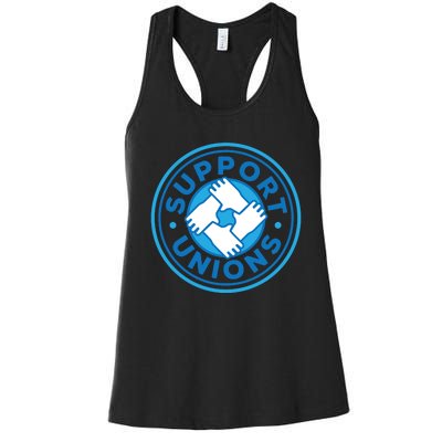 Support Unions Democratic Platform Union Laborer Worker Women's Racerback Tank