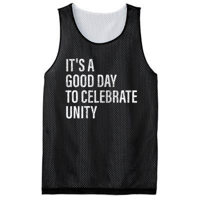 School Unity Day ItS A Good Day To Celebrate Unity Orange Mesh Reversible Basketball Jersey Tank