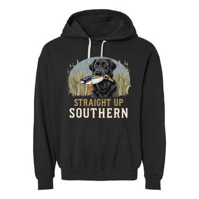 Straight Up Dog Hunting Duck Southern Hunting Garment-Dyed Fleece Hoodie