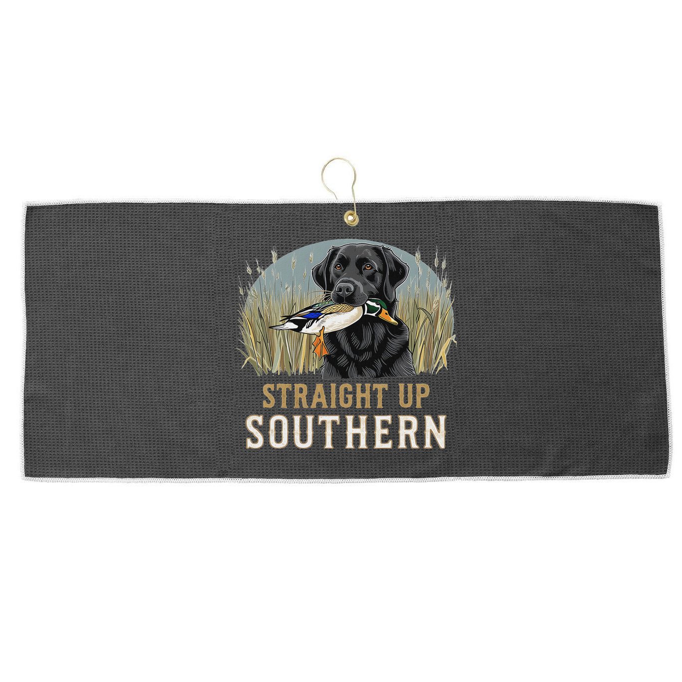 Straight Up Dog Hunting Duck Southern Hunting Large Microfiber Waffle Golf Towel