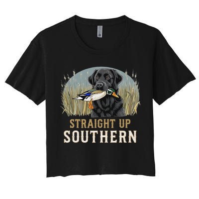Straight Up Dog Hunting Duck Southern Hunting Crop Top