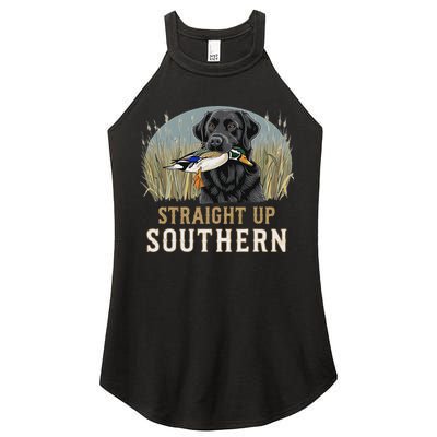 Straight Up Dog Hunting Duck Southern Hunting Women's Perfect Tri Rocker Tank