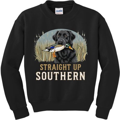 Straight Up Dog Hunting Duck Southern Hunting Kids Sweatshirt