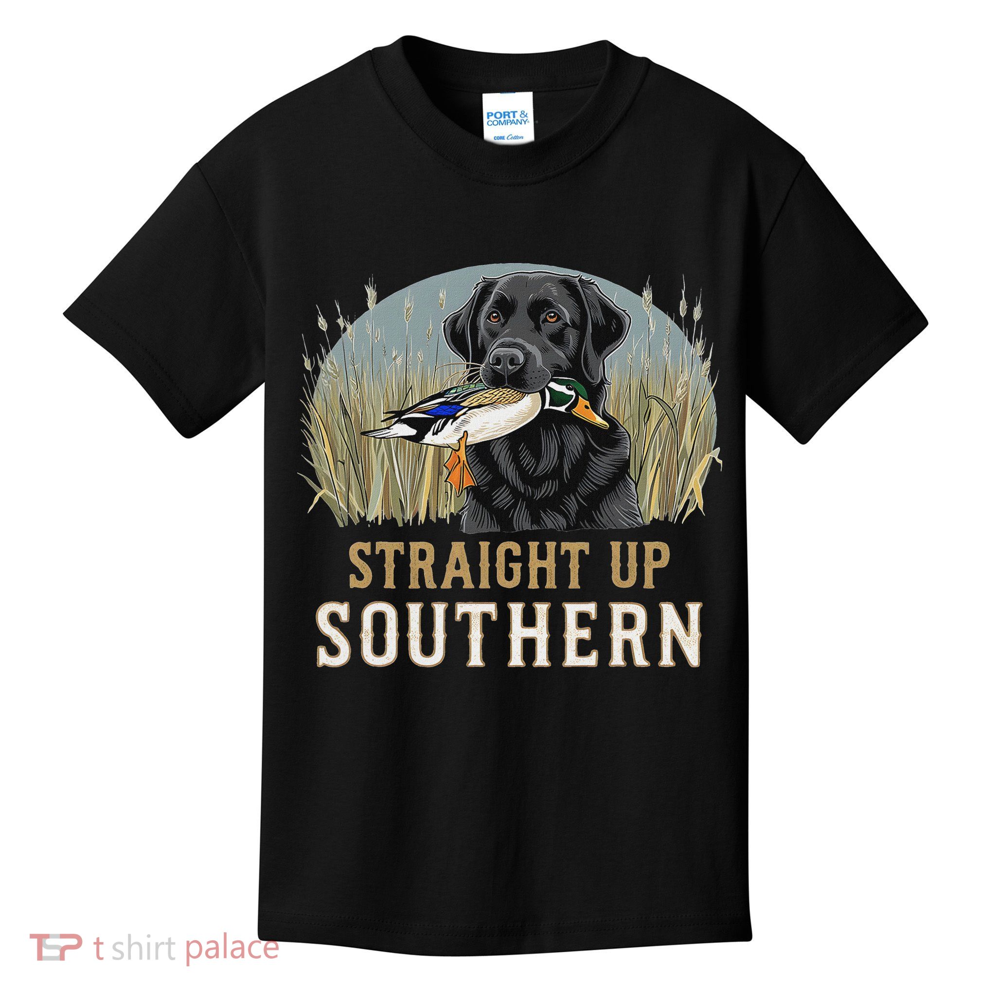 Straight Up Dog Hunting Duck Southern Hunting Kids T-Shirt