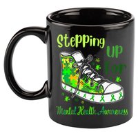 Stepping Up For Mental Health Awareness Shoes 11oz C Handle Ceramic Mug