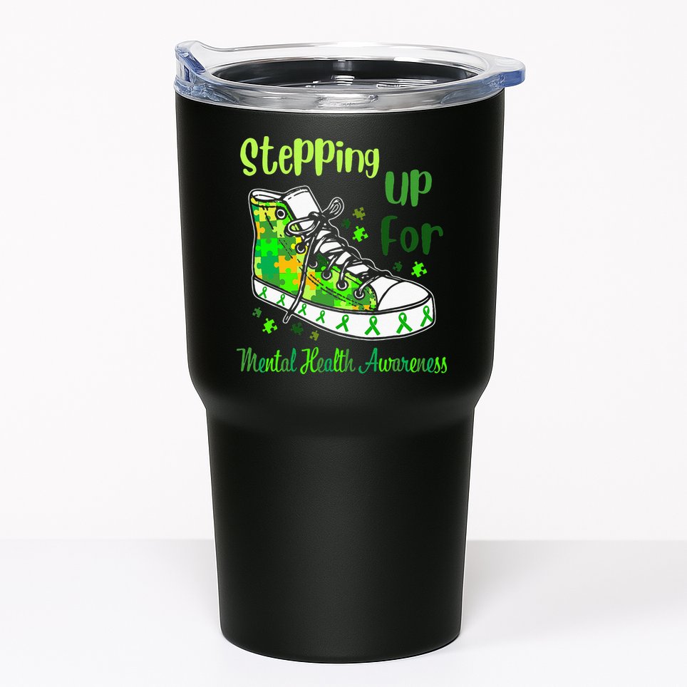 Stepping Up For Mental Health Awareness Shoes Tumbler