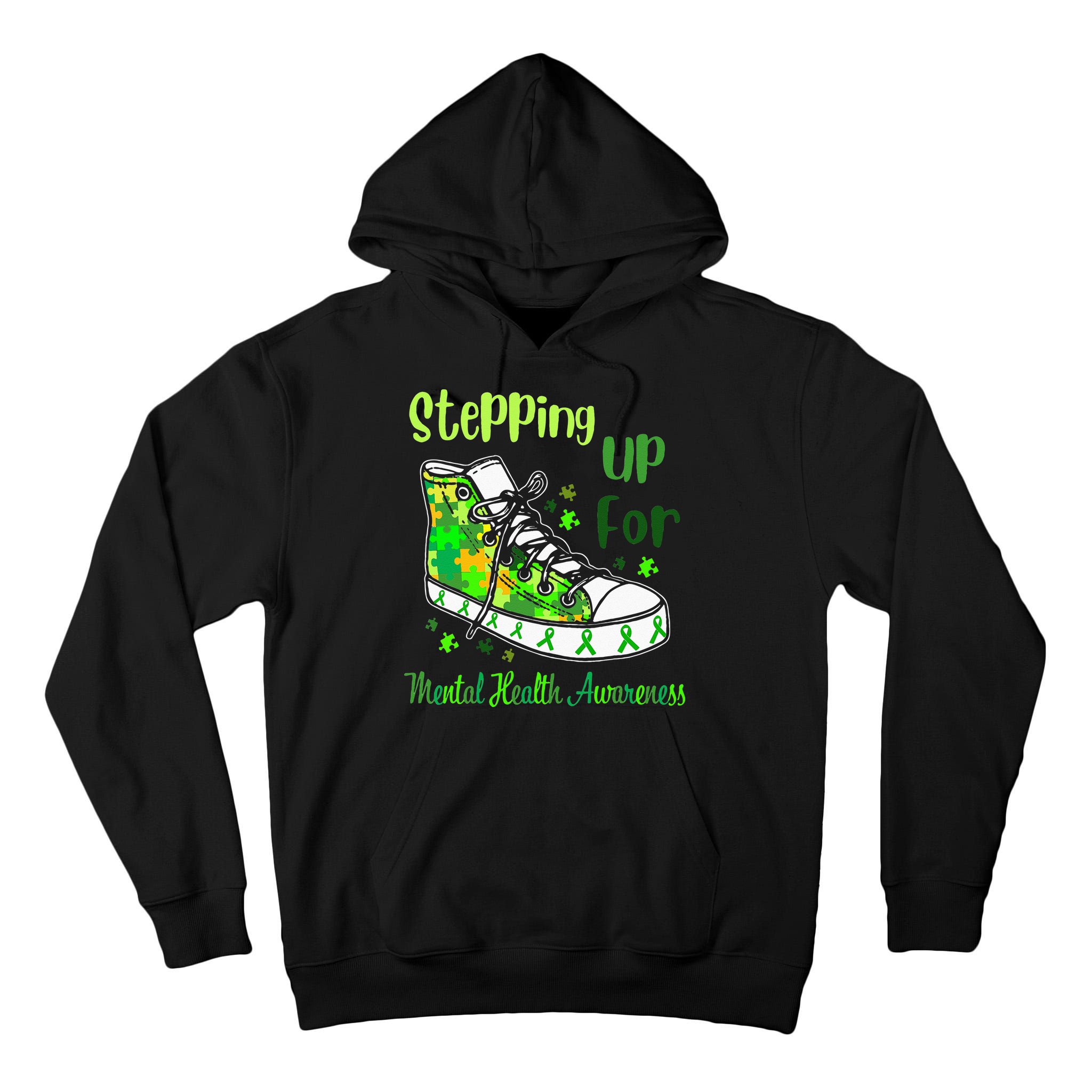 Stepping Up For Mental Health Awareness Shoes Tall Hoodie