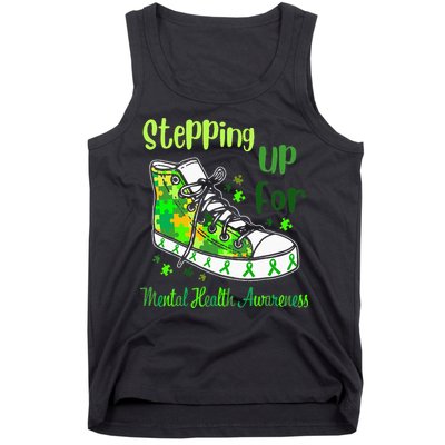 Stepping Up For Mental Health Awareness Shoes Tank Top