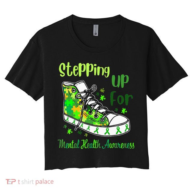 Stepping Up For Mental Health Awareness Shoes Crop Top