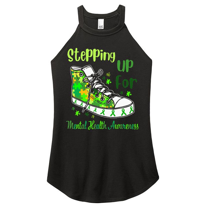 Stepping Up For Mental Health Awareness Shoes Women's Perfect Tri Rocker Tank
