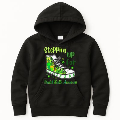Stepping Up For Mental Health Awareness Shoes Kids Hoodie