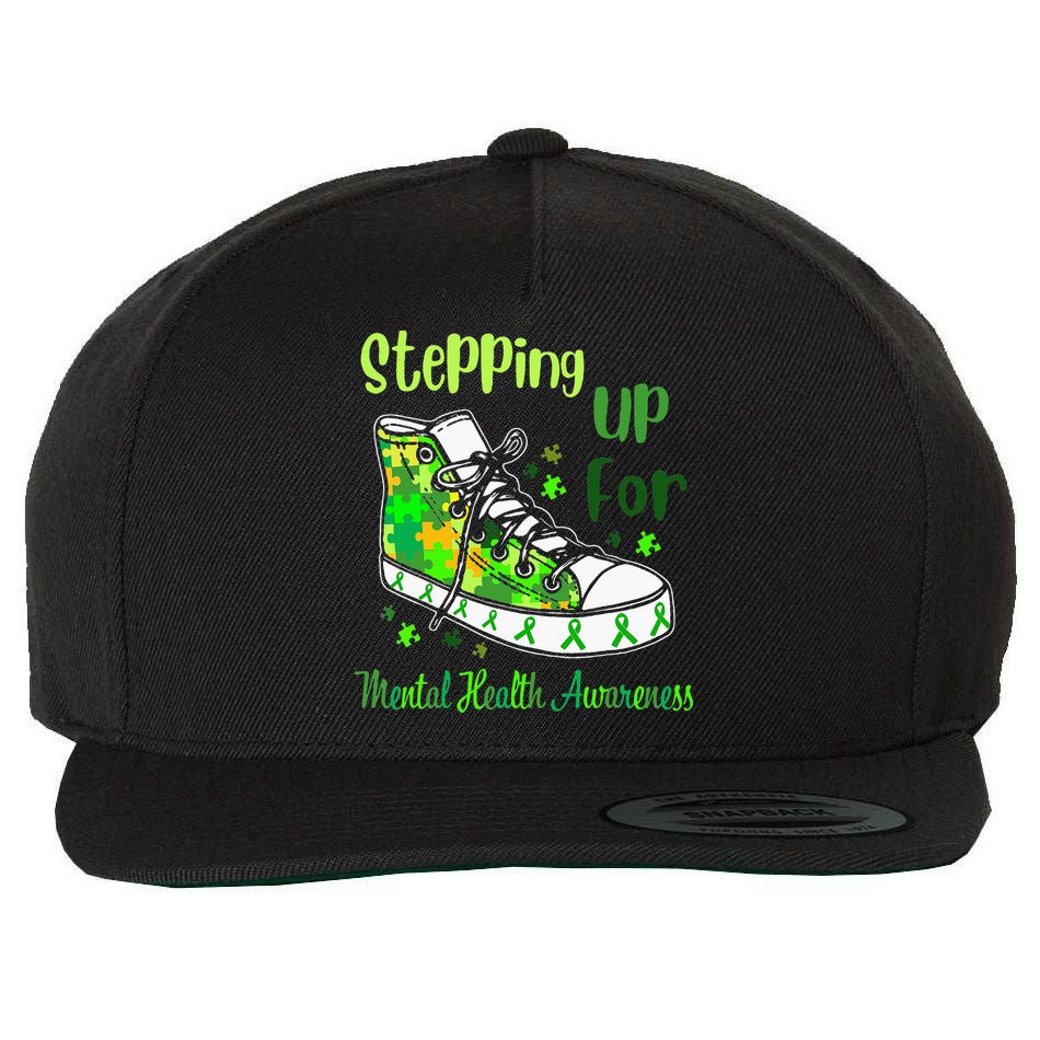 Stepping Up For Mental Health Awareness Shoes Wool Snapback Cap