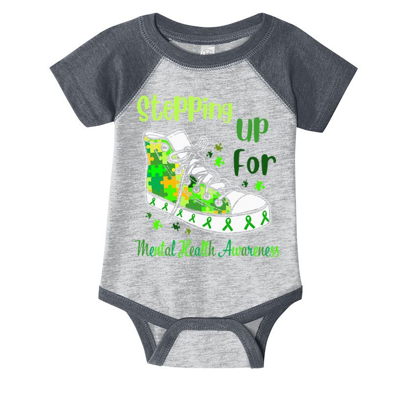 Stepping Up For Mental Health Awareness Shoes Infant Baby Jersey Bodysuit